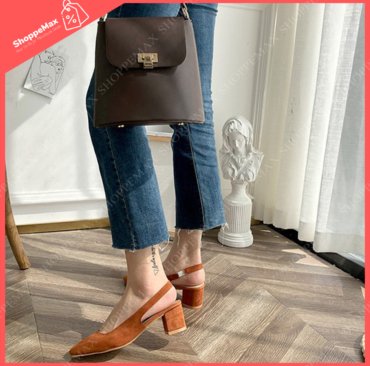 pointed toe low heel orange