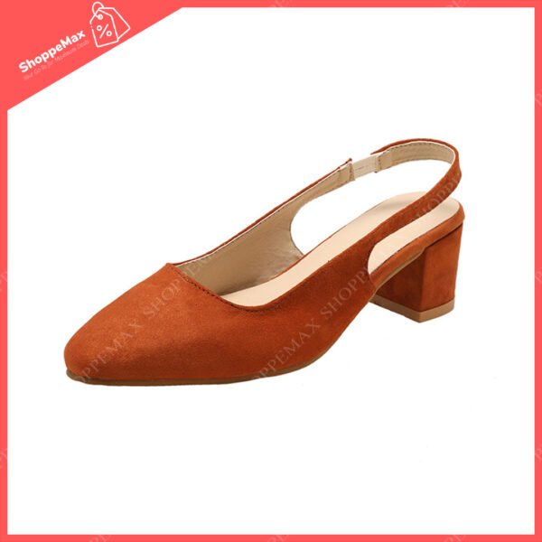 pointed toe low heel orange